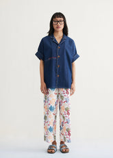 A Model Wearing Blue Cotton Denim Ocean Morning Sustainable Denim Blue Shirt, curated by Only Ethikal